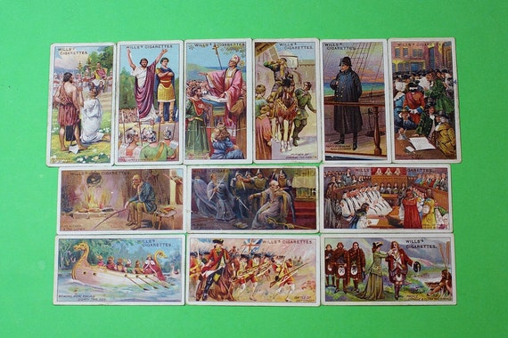 Vintage W.D. & H.O. Wills Historic Events Cigarette Cards (12/50)