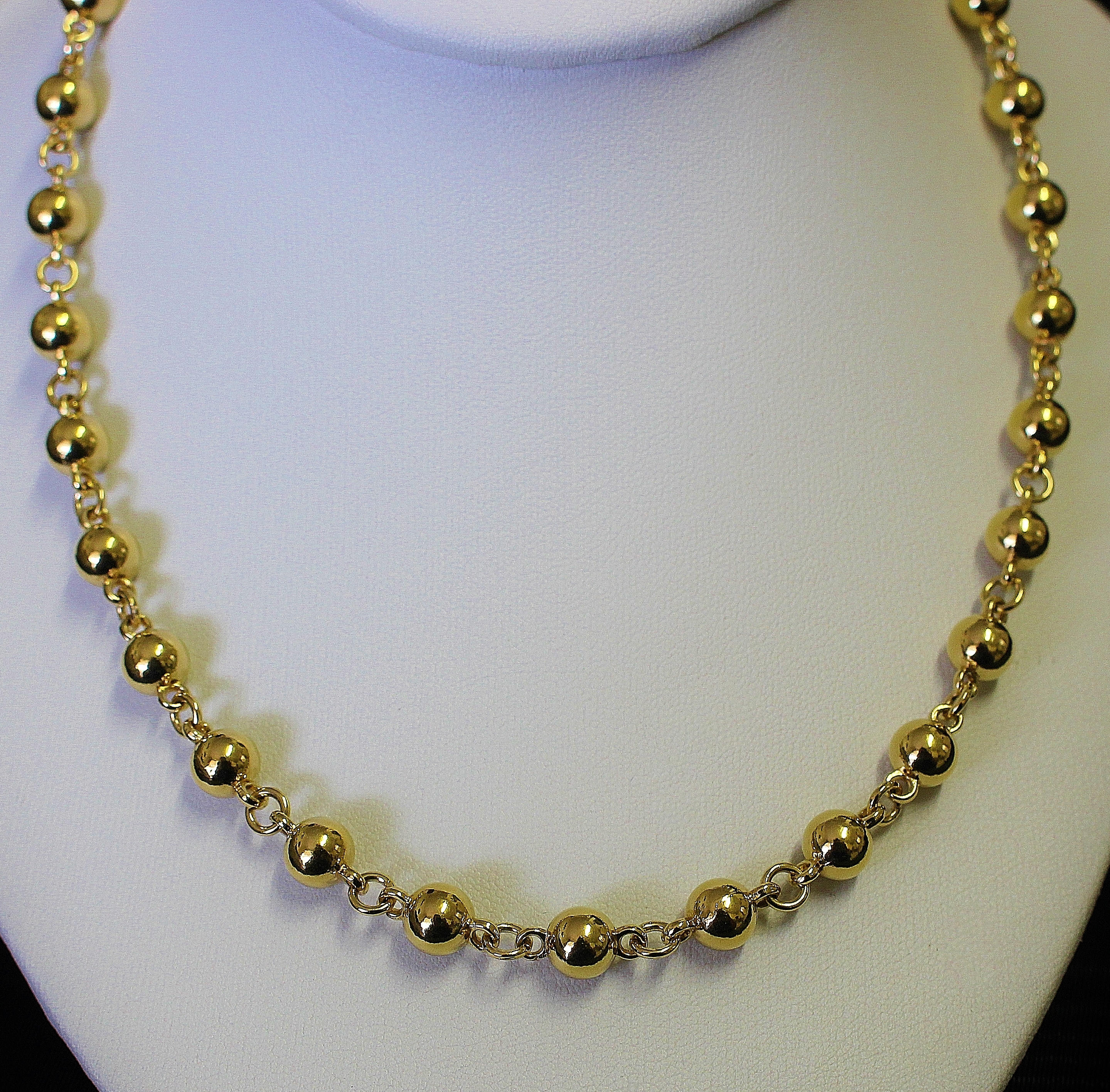 Vintage Choker Necklace Gold Tone Solid CoJoined Linking Etsy