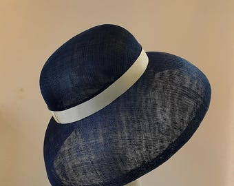 Slightly bigger brim Classic Vintage Breakfast at Tiffanys Audrey Hepburn shape wedding, races hat.  Made to order in colours of your choice