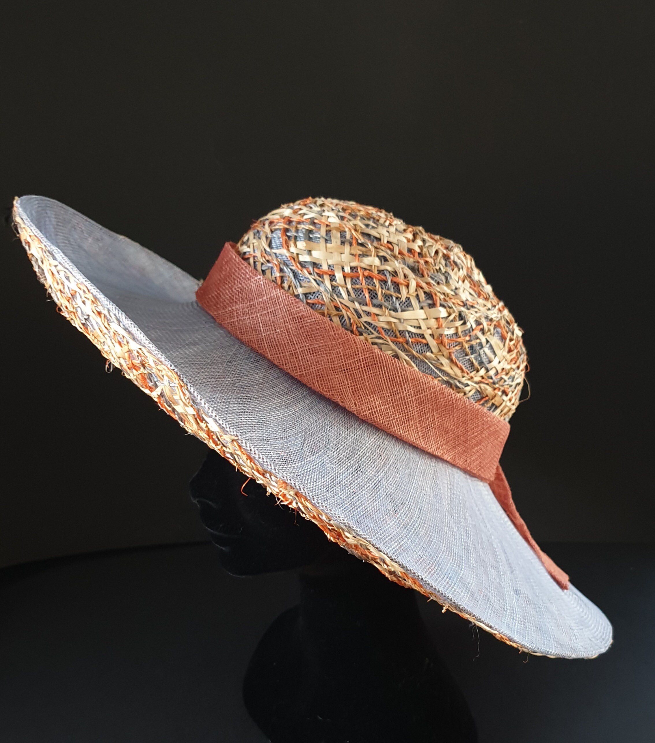 Posh Wide Brim Sun Hat. Upbrim Hat Denim Blue Multicolour  display picture 1
