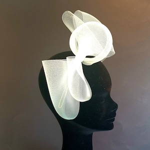 Crin Bow Fascinator Headpiece Headband Wedding Hats Mother of the Bride  Made to Order in Colour of your choice
