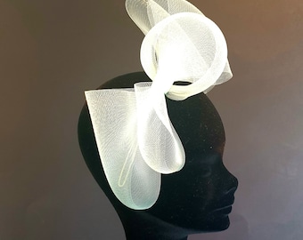 Crin Bow Fascinator Headpiece Headband Wedding Hats Mother of the Bride  Made to Order in Colour of your choice