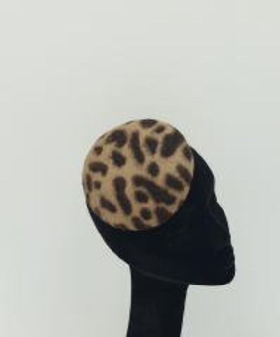 Chic Felt Animal Print Button, Perch Pill Box Hat, Hatinator 