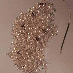 Simple, stunning, pearl & diamante  bridal headpiece (birdcage veil option available)