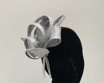 Unique and original hatinator silver grey fascinator hat  Available in colours of your choice