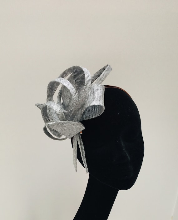 Silver grey fascinator store hat