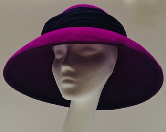 Beautiful classic Audrey Hepburn style quality felt and velvet hat.  Perfect for a winter wedding.