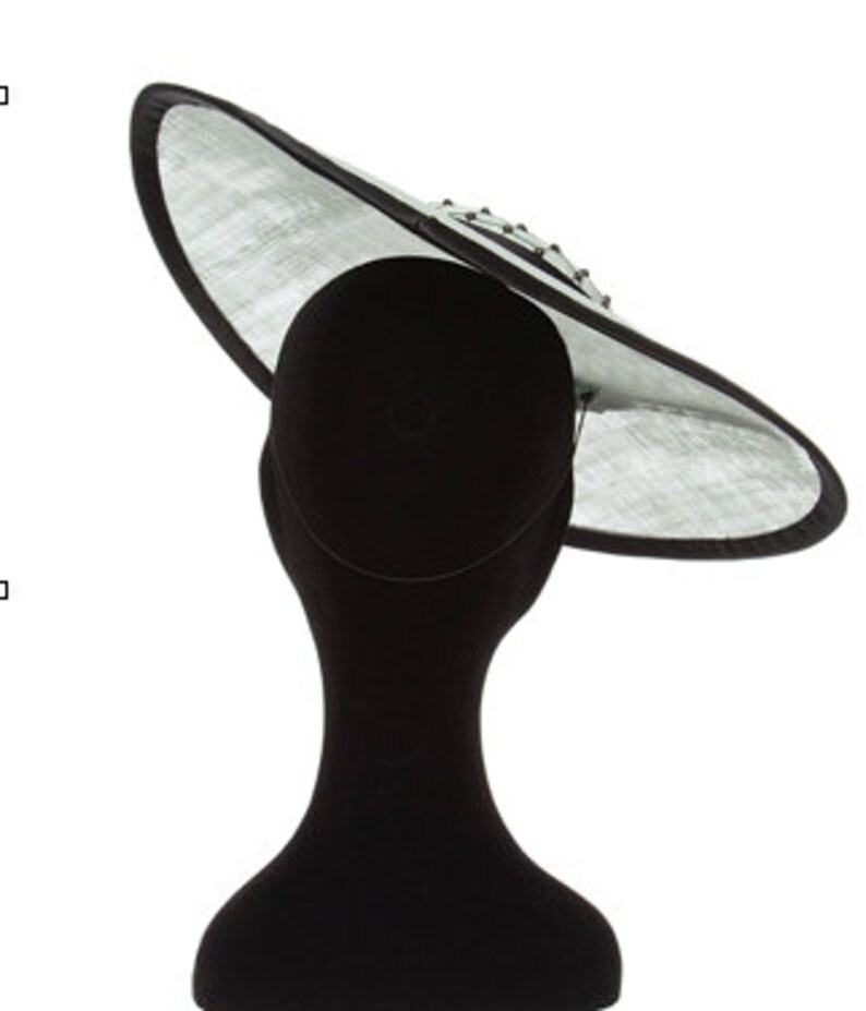 Beautiful Saucer Hat In A Delicate Shade Of Green With Black Etsy