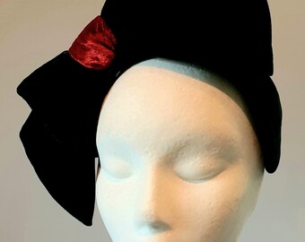 Sumptuous Velvet Double Bow Simple Headband Fascinator. Colour of your choice. Ideal winter wedding mother of the bride groom hat