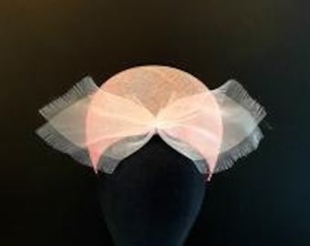 Halo Headband Crown Occasion hat Ascot Hat Mother of the bride hat with crin bow trim.  Made to order in colour of choice