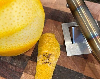 Custom Orange Peel Branding Iron – Cocktail Garnish Stamp | Personalized Brass Brand for Citrus & Drinks