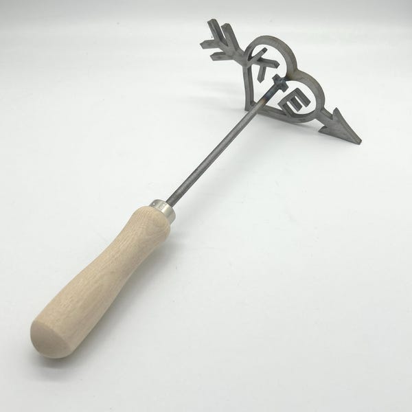 Custom Rustic Country Wedding Branding Iron - USA-Made Initials & Arrow for Your Big Day