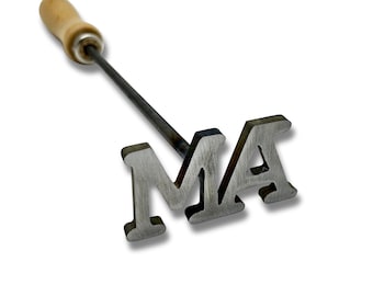 Custom 2 Letter Branding Iron for Meats, Steak, BBQ, Leather, and Wood