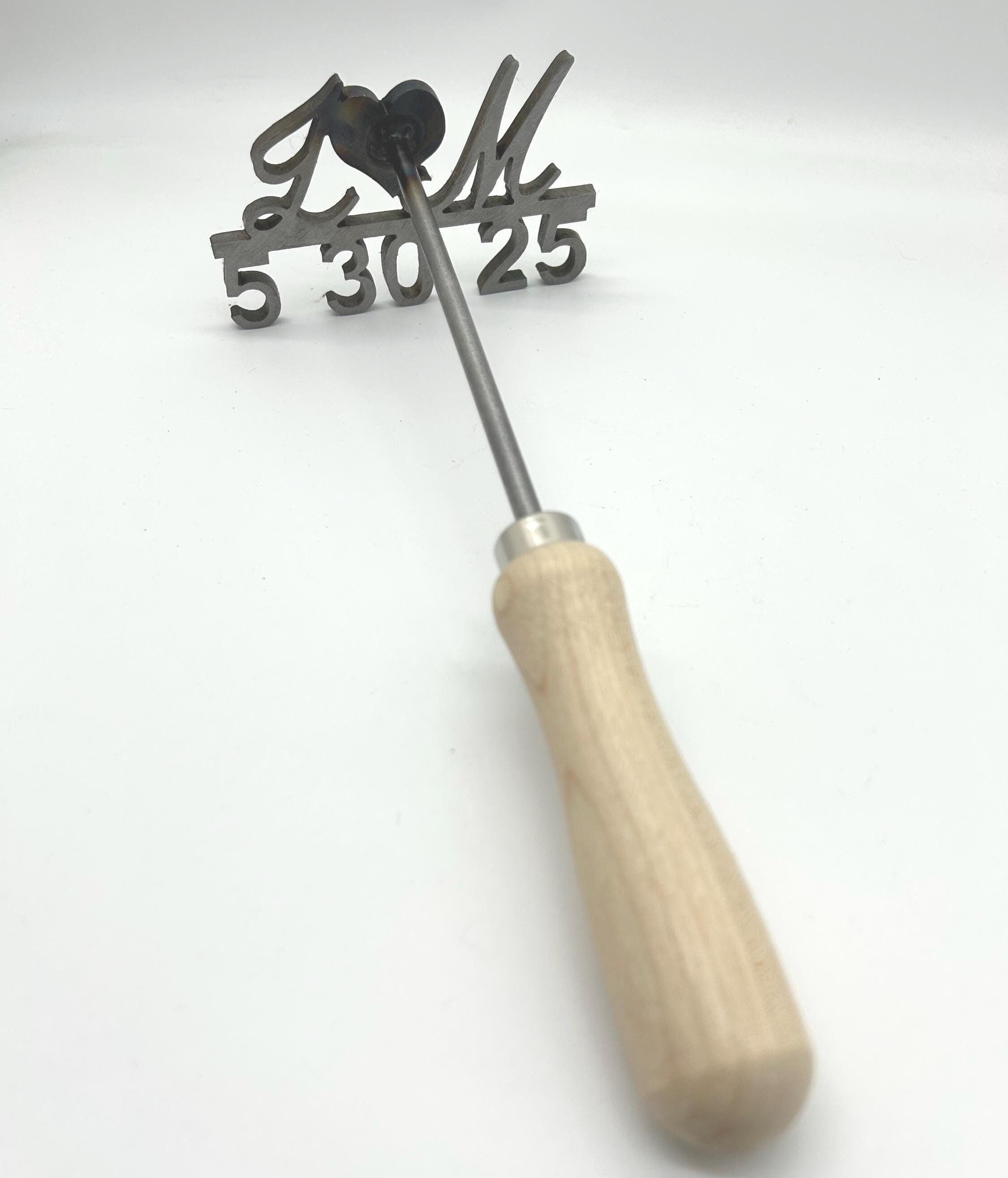 Personalized Rustic Wedding Branding Iron with Heart, Initials, and Date
