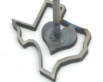 Texas Heart Branding Iron – Custom State Brand for Steak, BBQ & Leather Gifts