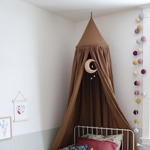 BED CANOPY/ Bed voile / Reading corner / Bed sky-Dark brown Bild 2