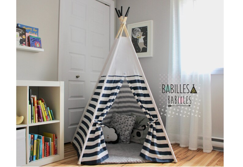 Teepee for kids hide away play tent for kids room-WITHOUT image 1
