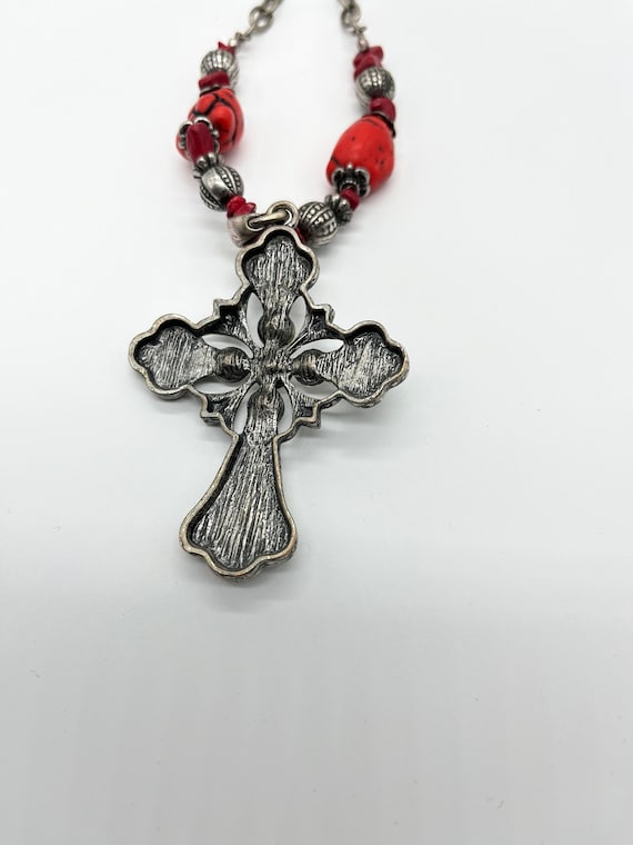house Faux Red Cross Necklace - image 4