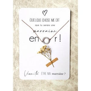 Carte demande marraine avec dorure + bracelet strass en acier inoxydable