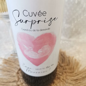 Request Godmother - Label bottle of wine "Cuvée surprise" with personalized ultrasound