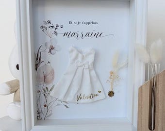Mini-us Godmother Request Frame with Printed Mini Dress - Floral Theme