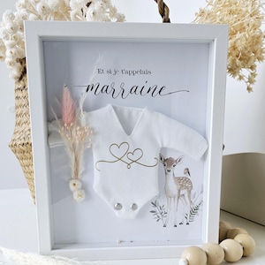 Mini-us Godmother request frame with mini-body printed with 2 hearts