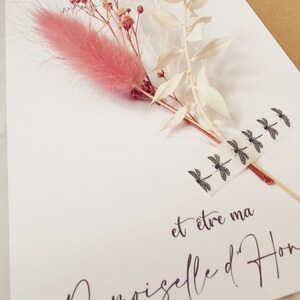 Carte demande Demoiselle d'honneur avec fleurs séchées image 2