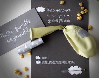 Annonce grossesse message secret dans un ballon