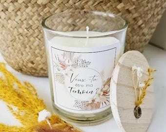 Bougie parfumée Demande témoin - couvercle en bois