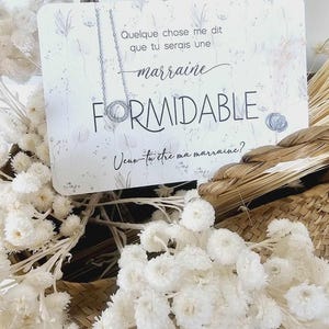 Carte demande marraine formidable + bracelet strass en acier inoxydable doré