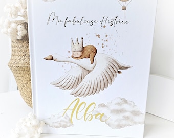 Livre de Naissance Bébé Personnalisable – Souvenir et Album Photo 80 Pages – Cadeau de Naissance Original fille ou Garçon