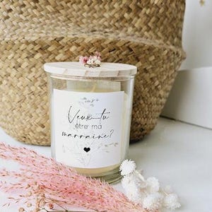 Candle + wooden lid - Request Will you be my godmother?