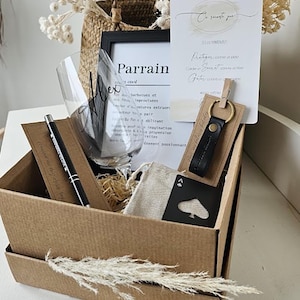 Coffret Parrain personnalisé, demande, remerciement ou Baptême - Verre à Bière