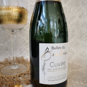 Ankündigung der Schwangerschaft der Großeltern. Bulles du BonheurEtikett für eine Flasche Sekt/Champagner/Prosecco/Cava Bild 4