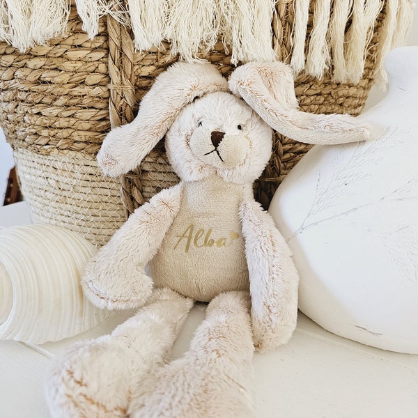 Doudou Lapin personnalisé pour petite Fille