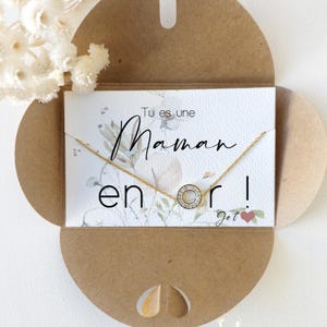 Fête des mères - bracelet en strass et acier inoxydable avec sa carte et son enveloppe coeur pour une maman en or