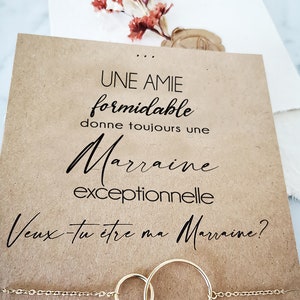Customizable godmother request card (a friend) + gold stainless steel jewelry