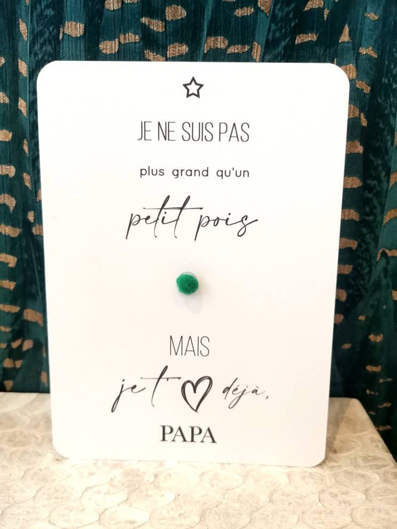 Carte annonce au futur Papa - Petit pois image 1
