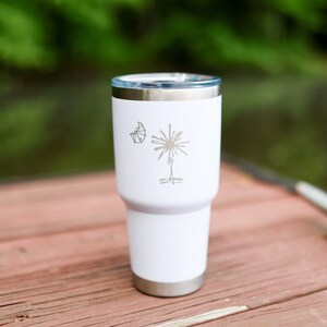 30oz Stainless Steel South Carolina Palmetto Tree Tumblers | Gifts Home Wedding Bachelor Bachelorette
