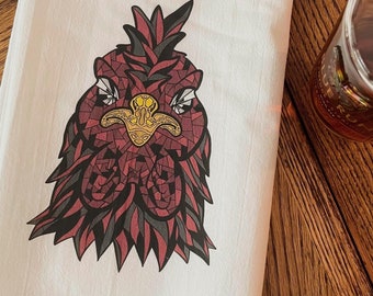 Mosaic Rooster 27&quot;x27&quot; Flour Sack Kitchen Towel | Bar Tea Home Bathroom