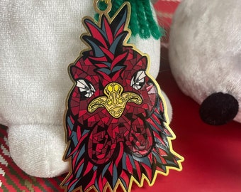 Mosaic Rooster Gold Christmas Ornament | Football Southern Gifts for Her Holiday Gifting