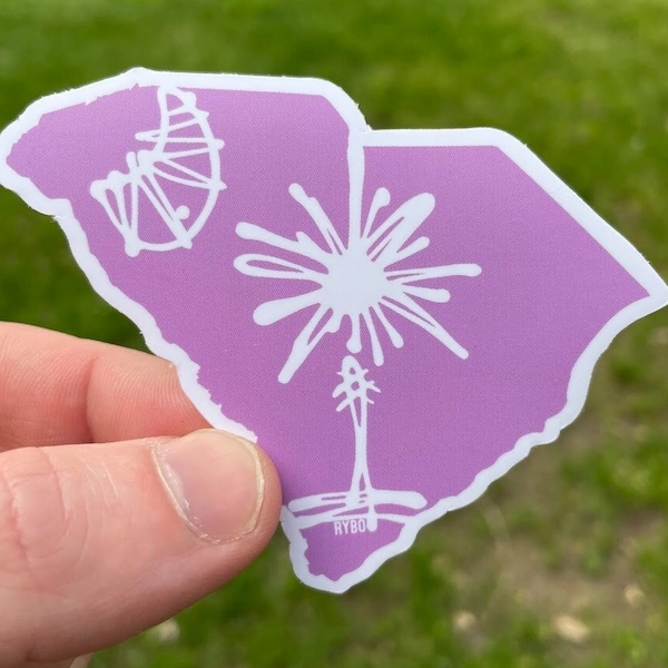 South Carolina Pink Palmetto Tree Stickers Decal Wedding Gift