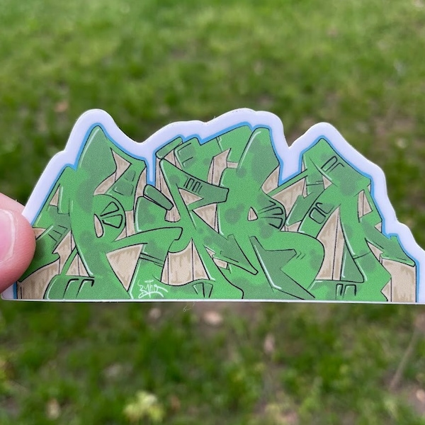 Graffiti Sticker Decal "RYBO" Train Piece