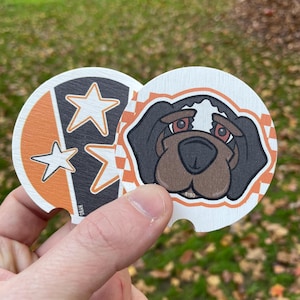 Hound Dog Cute Cartoon Animal Ceramic Car Coaster Set 2-Pack | Tri Star Flag