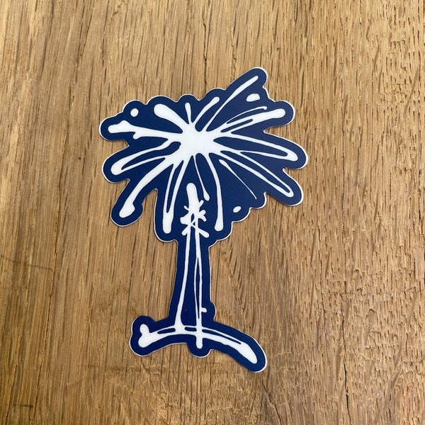 South Carolina Florida Blue Palmetto Tree Sticker
