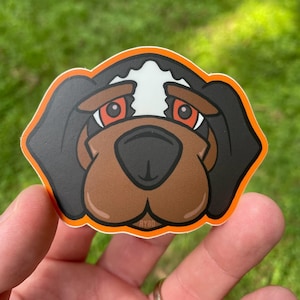 Hound Dog niedlicher Cartoon-Tieraufkleber | Original Kunstwerk Kinder Aufkleber