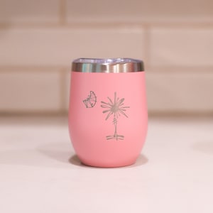 12oz Stainless Steel South Carolina Palmetto Tree Wine Tumblers | Gifts Home Wedding Bachelor Bachelorette