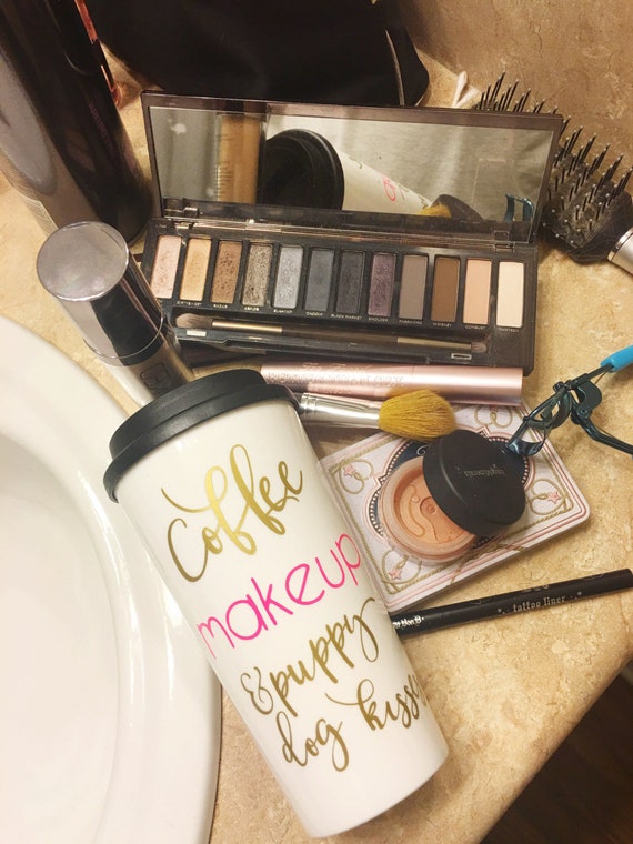 coffee makeup and puppy dog kisses dog lover coffee mug gift etsy