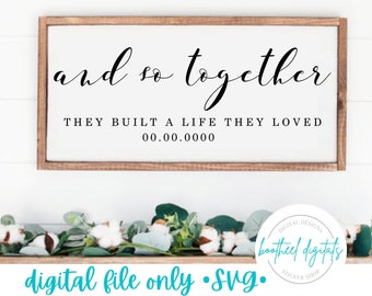 DIGITAAL BESTAND* En dus samen ondertekenen SVG, bewerkbaar svg, glowforge ready bestand, laserbestand