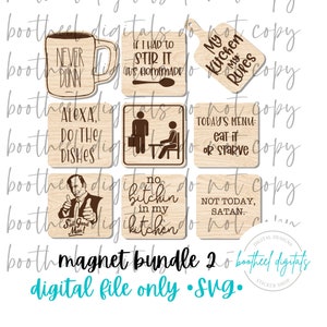 DIGITAL FILE** Magnet Bundle 2, Pop Culture References Fridge Magnets, Funny Magnets, Glowforge Ready, Laser File